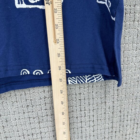 Jostar Top & Pants Set Vtg Womens XL Navy Blue Fish Star Pattern Short Sleeve. - Picture 4 of 10